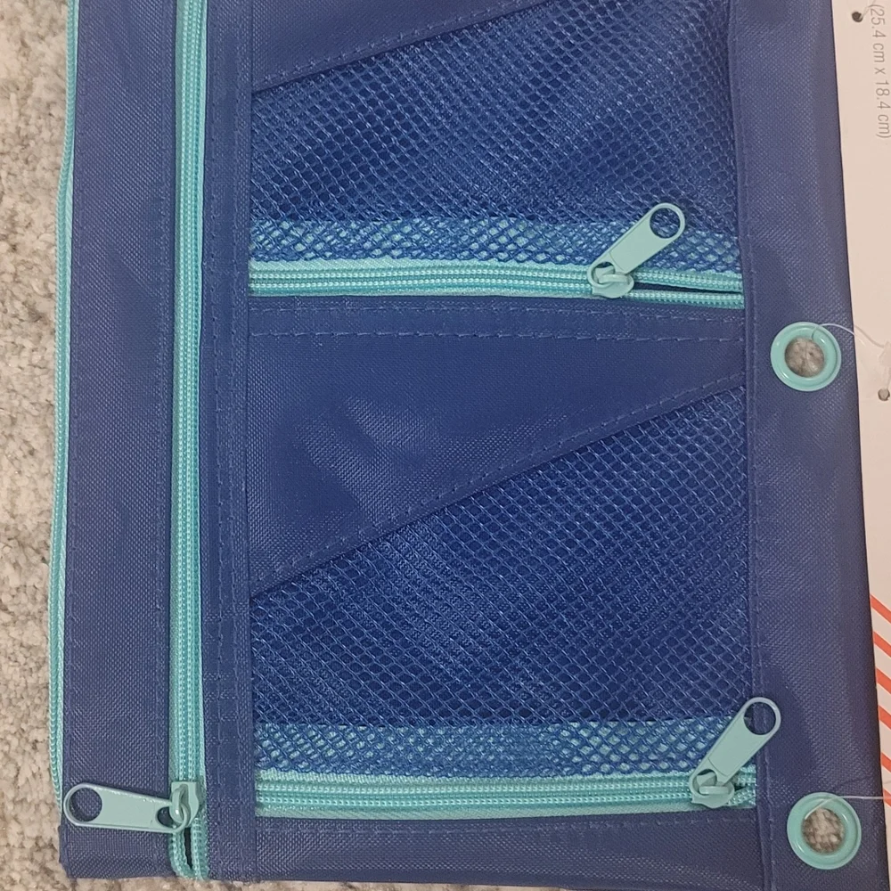 Up & up binder pouch, Pvc free 4 section Blue, with ruler bundle, new